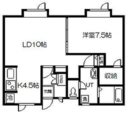 ドムス25 1LDKの間取図画像