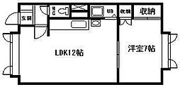 藤コーポ 1LDKの間取図画像