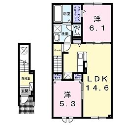 ヴェール 2LDKの間取図画像