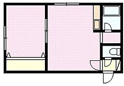 カサグレースA 1LDKの間取図画像