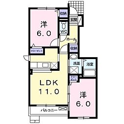 リアブルック 2LDKの間取図画像