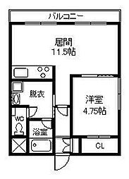 BIELU-V 1DKの間取図画像