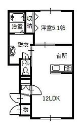 Komiel 1LDKの間取図画像