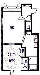 パール永山1.4 1LDKの間取図画像