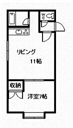メゾンドケイ 1DKの間取図画像