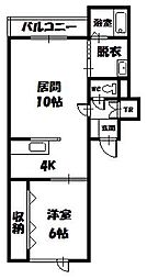 JuveniA 1LDKの間取図画像