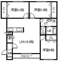 エスパシオ6・19 3LDKの間取図画像