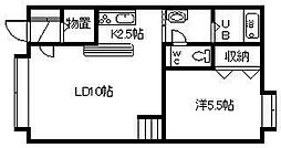プレジデントF 1LDKの間取図画像