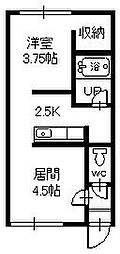 ベルルミエール 1DKの間取図画像