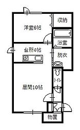 BillsB 1LDKの間取図画像