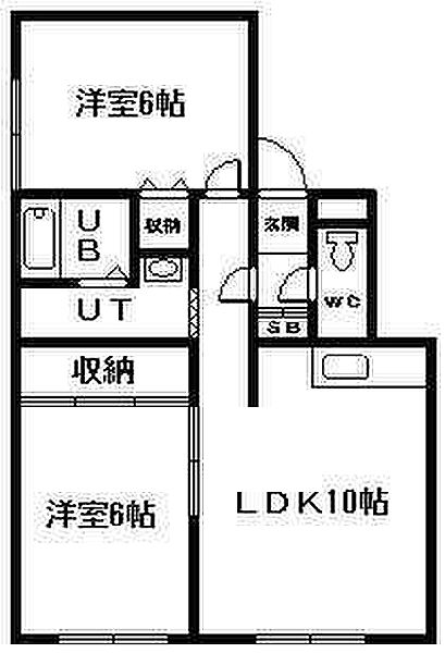 セレブ5・4 2C｜北海道旭川市神楽岡五条4丁目(賃貸アパート2LDK・2階・55.89㎡)の写真 その2