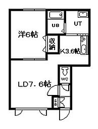 アヴァンティ 1LDKの間取図画像