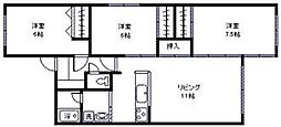 セレブラ1・6 3LDKの間取図画像