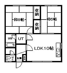 サンライズ 2LDKの間取図画像