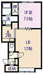 サンライズ1 1LDKの間取図画像