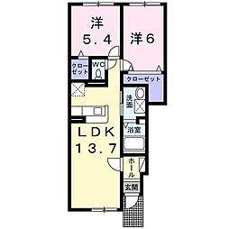ななかまどハウス 2LDKの間取図画像