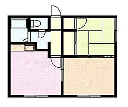 カサブランカ 2DKの間取図画像