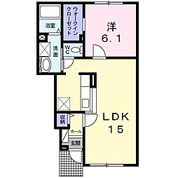 カルムオーブトロワ 1LDKの間取図画像