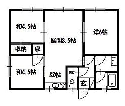 ライフ春光6.1 202 ｜ 北海道旭川市春光六条1丁目（賃貸アパート3LDK・2階・55.04㎡） その2