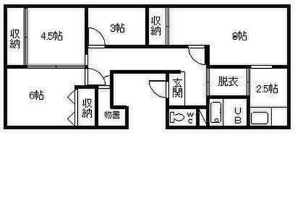 ビレッジハウス春光2号棟 304｜北海道旭川市春光七条9丁目(賃貸マンション3LDK・3階・68.37㎡)の写真 その2