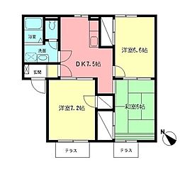 レジデンス・翔 3DKの間取図画像