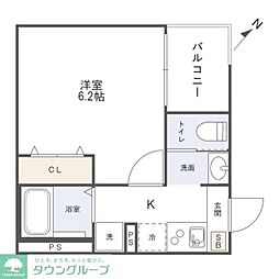 グランスクエア相模原 1Kの間取図画像