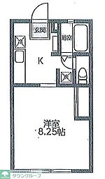 ウィズガーデン 1Kの間取図画像