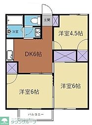 ホワイトハイム御園 3DKの間取図画像