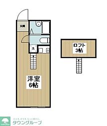 淵野辺ヒルズ ワンルームの間取図画像