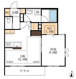ル・ポンヴェール中央林間 1LDKの間取図画像