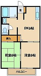 ハイム・ラスタ 2DKの間取図画像