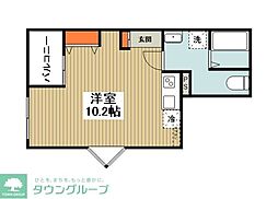 大和市下鶴間アパート ワンルームの間取図画像