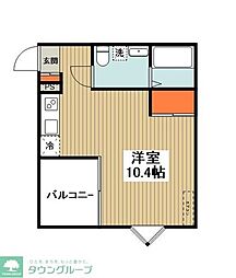 大和市下鶴間アパート ワンルームの間取図画像