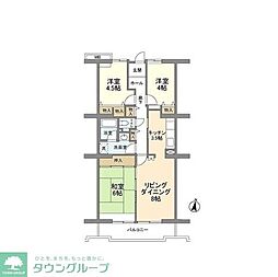 コーポレート中央林間1号棟 3LDKの間取図画像