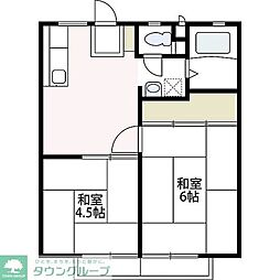大倉山マリンハイツ 2DKの間取図画像