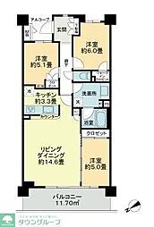 グレーシアパーク仲町台 3LDKの間取図画像