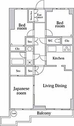 フラット三ツ沢公園 5LDKの間取図画像