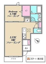 ナーシサス・コート大倉山A 1LDKの間取図画像