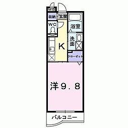 スターキャッスル 1Kの間取図画像