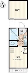 G・Aヒルズ妙蓮寺A棟 1Kの間取図画像