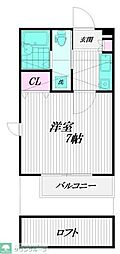 RAYS妙蓮寺 1Kの間取図画像