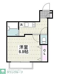 グランディア池上 1Kの間取図画像