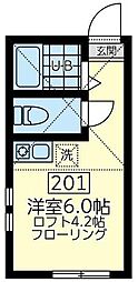 ピッコロカーサユナイト ワンルームの間取図画像