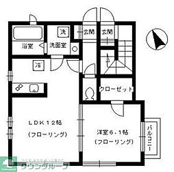 エスポワール白幡 1LDKの間取図画像