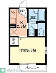 ヒルトップU 1Kの間取図画像