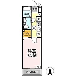 Firenze 1Kの間取図画像