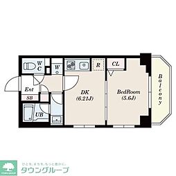 エムエー大口マンション 1DKの間取図画像