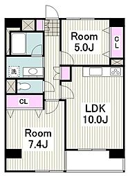 ベイイースト 2LDKの間取図画像