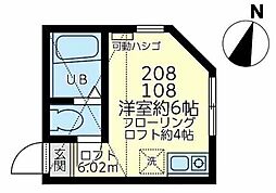 ユナイト七島スカイサンフラワー ワンルームの間取図画像
