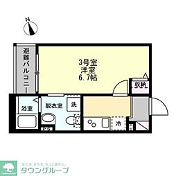 ベイルーム横浜片倉町 1Kの間取図画像